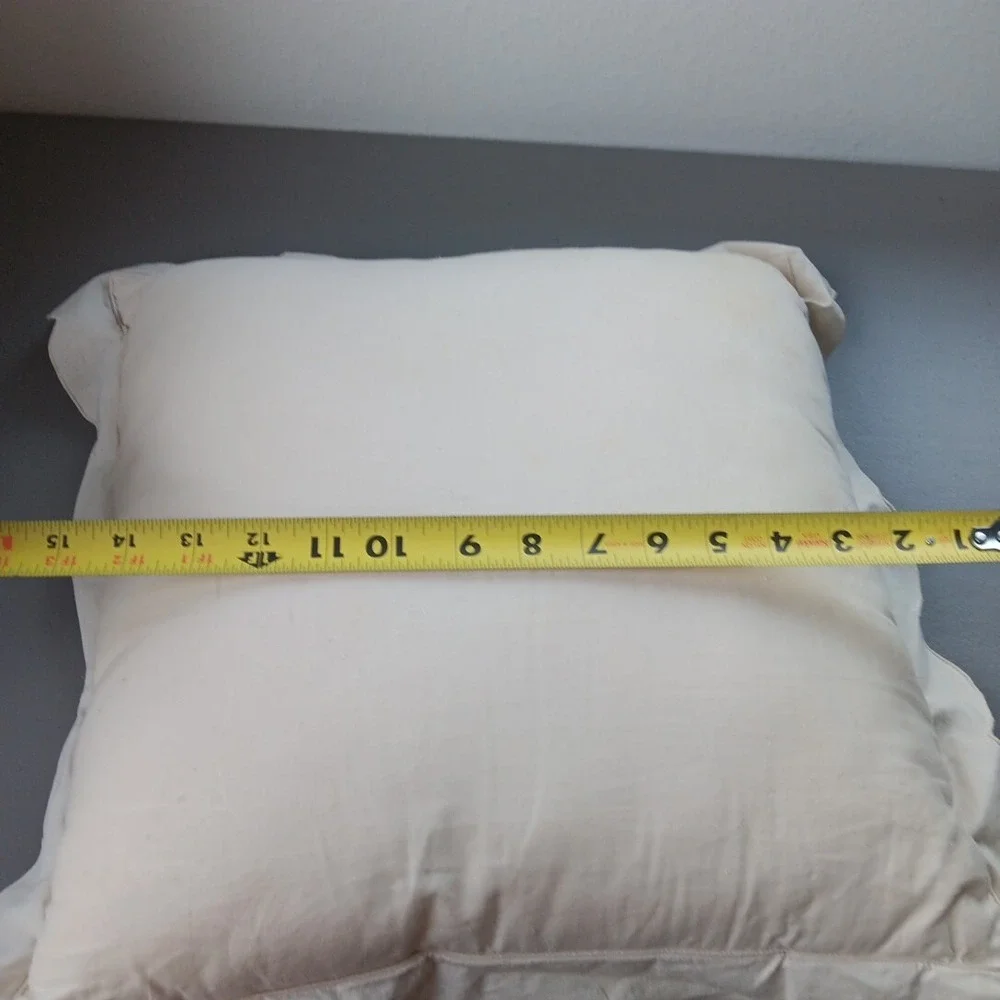 Romantic Pillow LINEN Cotton Cutwork Rose Enter Beige Ruffle Prairie Cottagecore - Picture 7 of 8